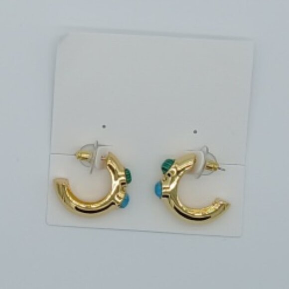 Like New rocksbox Mesa Two Stone Hoops Gold Tinted - Picture 1 of 2